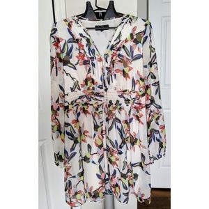 White long sleeve floral dress